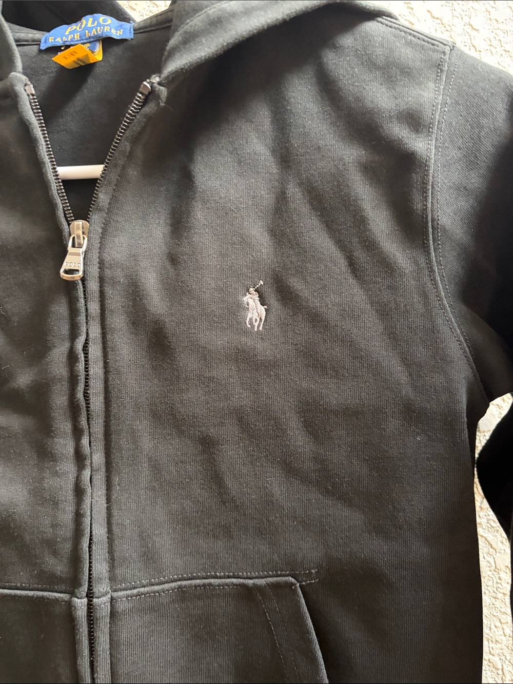 Kids Polo by Ralph Lauren Black Full-Zip Hooded Sweatshirt Small youth 8 - Picture 3 of 5